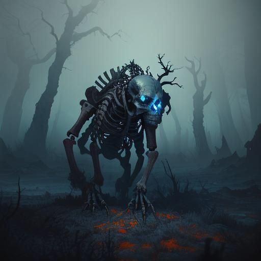 Crumbling Zombie Runs in Post-Apocalyptic Wasteland