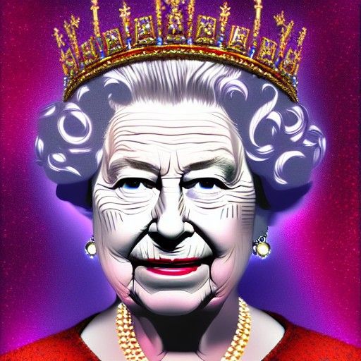 Queen Elizabeth II in Holographic Cosmic Art