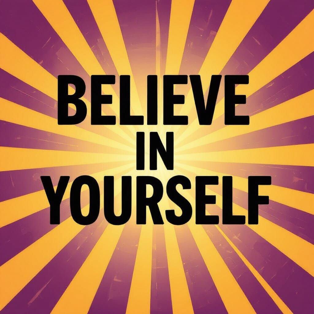Believe in Yourself: Inspiring Typography on Purple Backgrou...