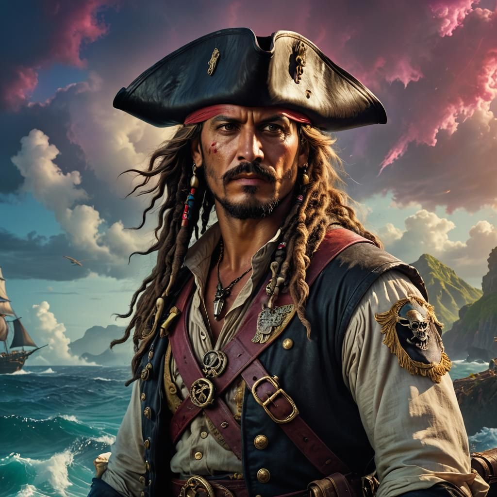 Fantasy Pirate Captain Portrait in Epic Style