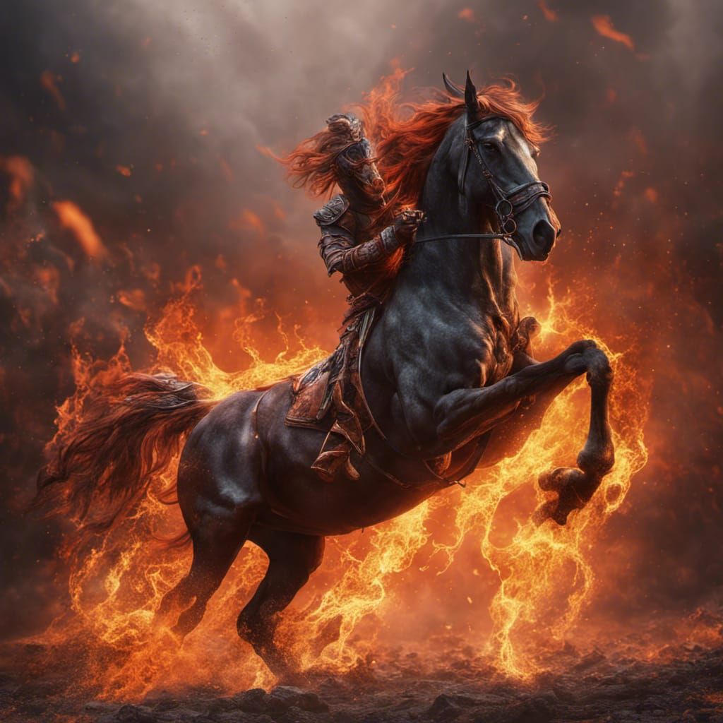 Fiery Horse: Detailed Fantasy Concept Art