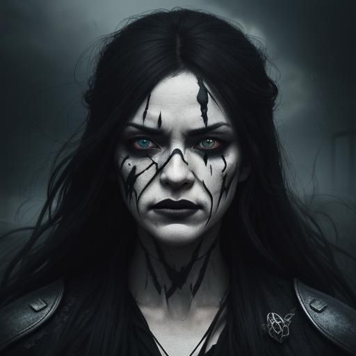 Woman in Black: Hyperrealistic Digital Art