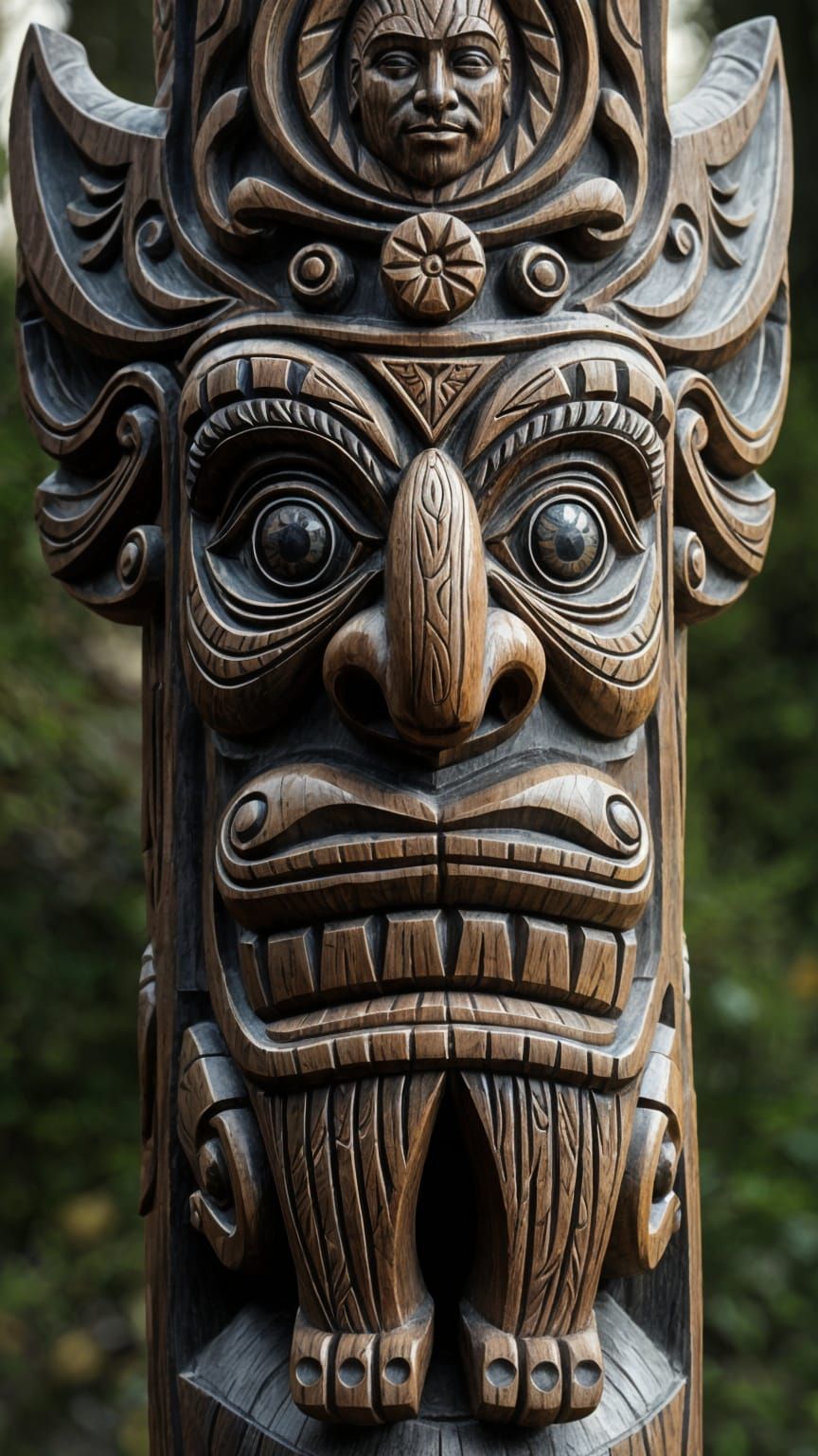 Digital Totem Pole in Film Noir Style