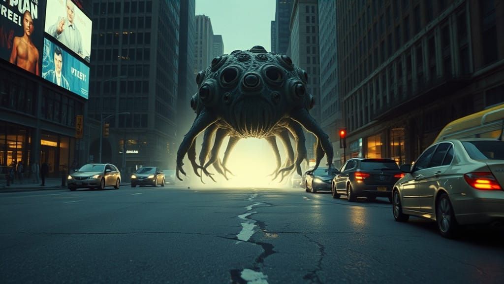 Cyberpunk Apocalypse: Amorphous Horror Rises in NYC Streets