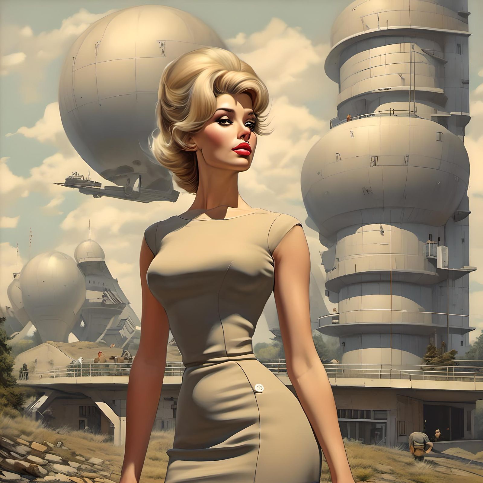 Soviet Brutalist Woman at Missile Facility