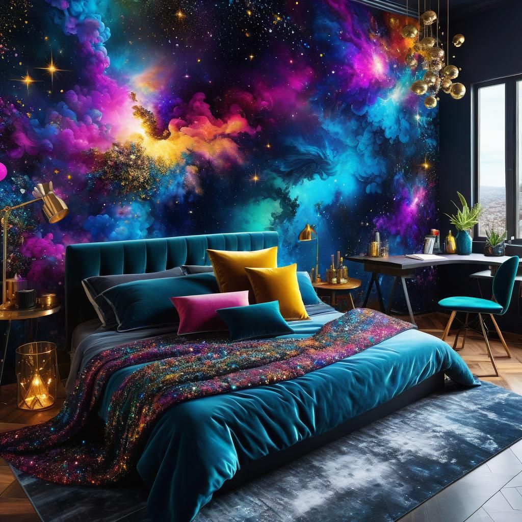 Epic Cosmic Mixed Media Design in 3D