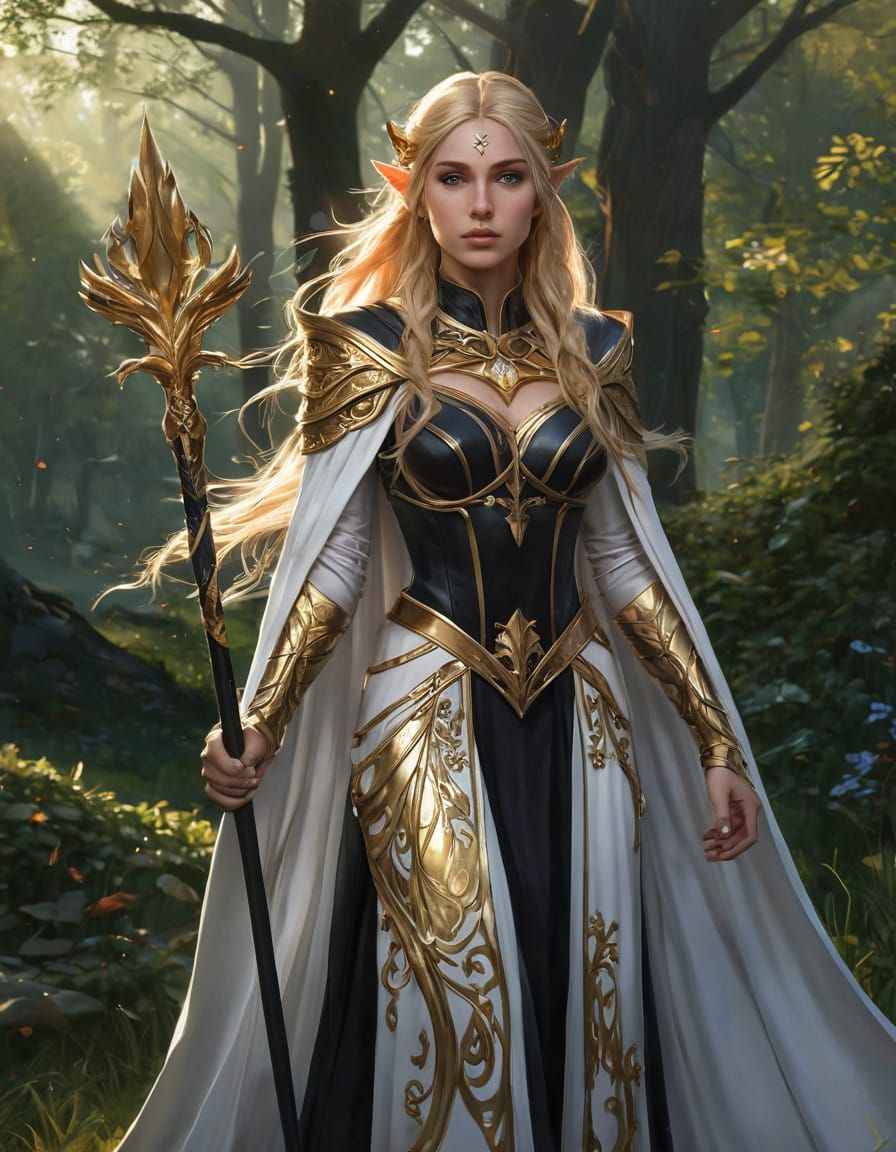 Ethereal Elf Queen in Regal Splendor