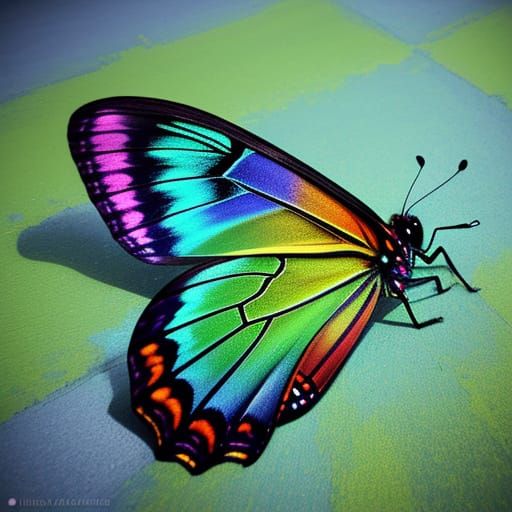 Metallic Butterfly in Hyperrealistic Digital Art