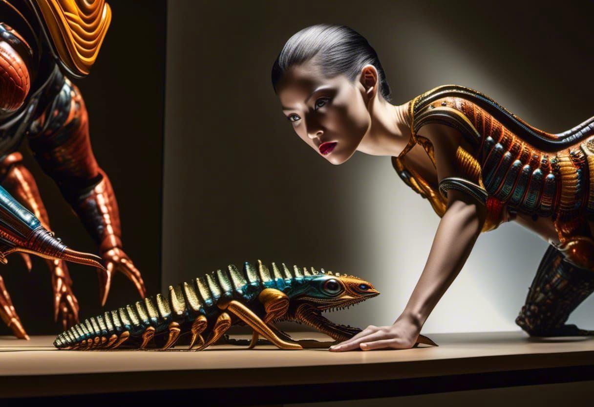 Abstract Alien Portraits in Hyperrealistic Style