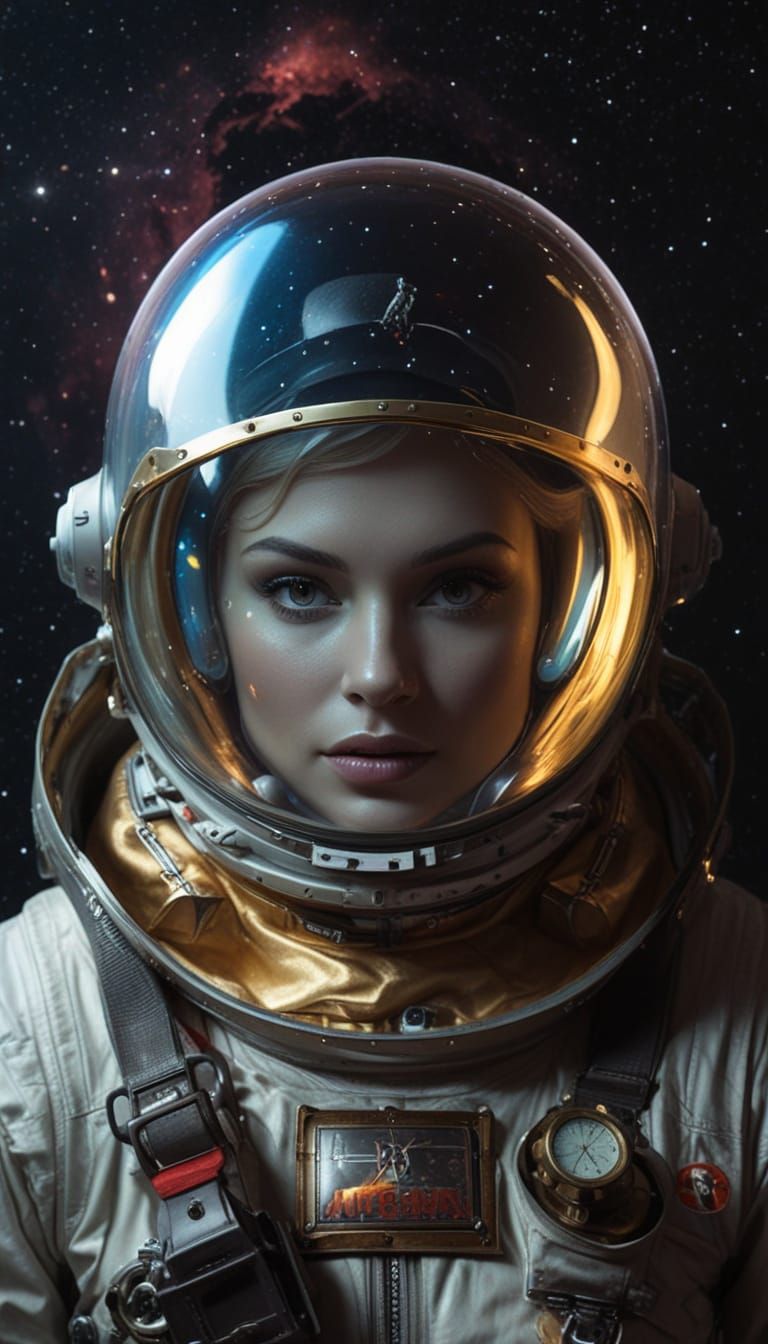 Retro Sci-Fi Space Girl in 1950s Style