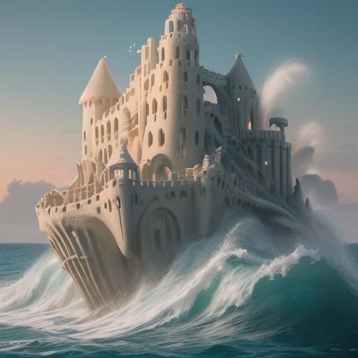 Waves Over Sandcastles: A Beach Fantasy