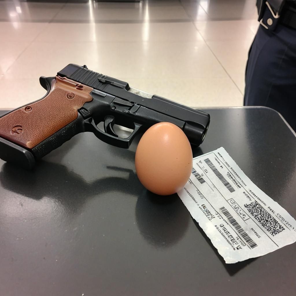 Angry Egg Troubles at Airport Security