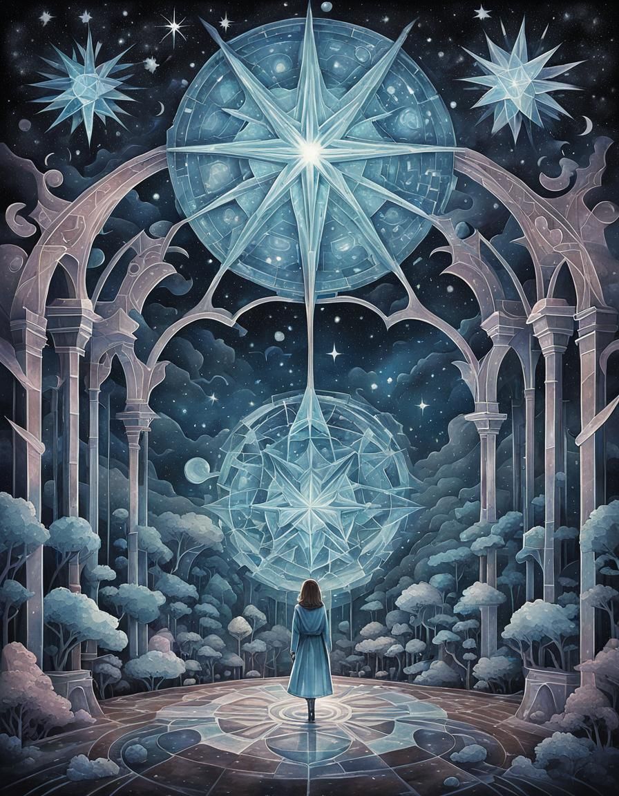 Ethereal Southern Stars in Art Deco Style