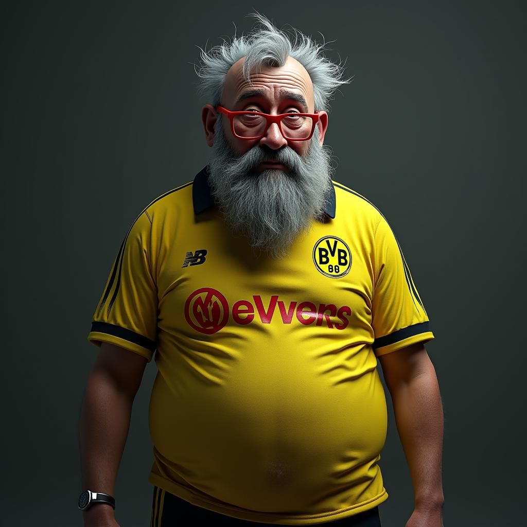 Dejected Dortmund Fan: A Hyperrealistic Matte Painting