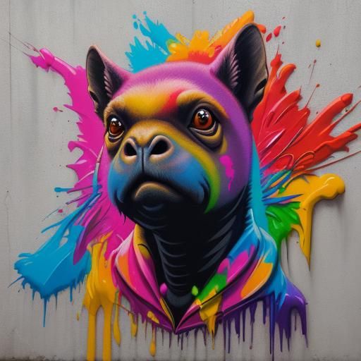 Capybara Graffiti Art in Street Art Style