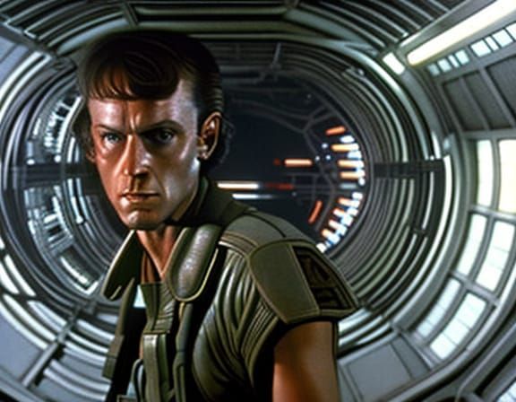 Photorealistic Portrait of Alan Ripley in Nostromo