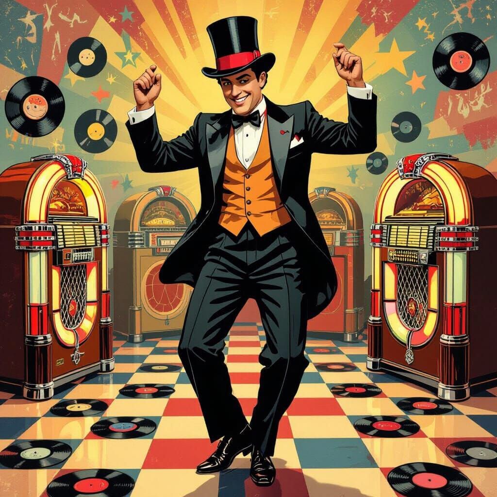 Edwardian Al Dances at 1950s Record Hop