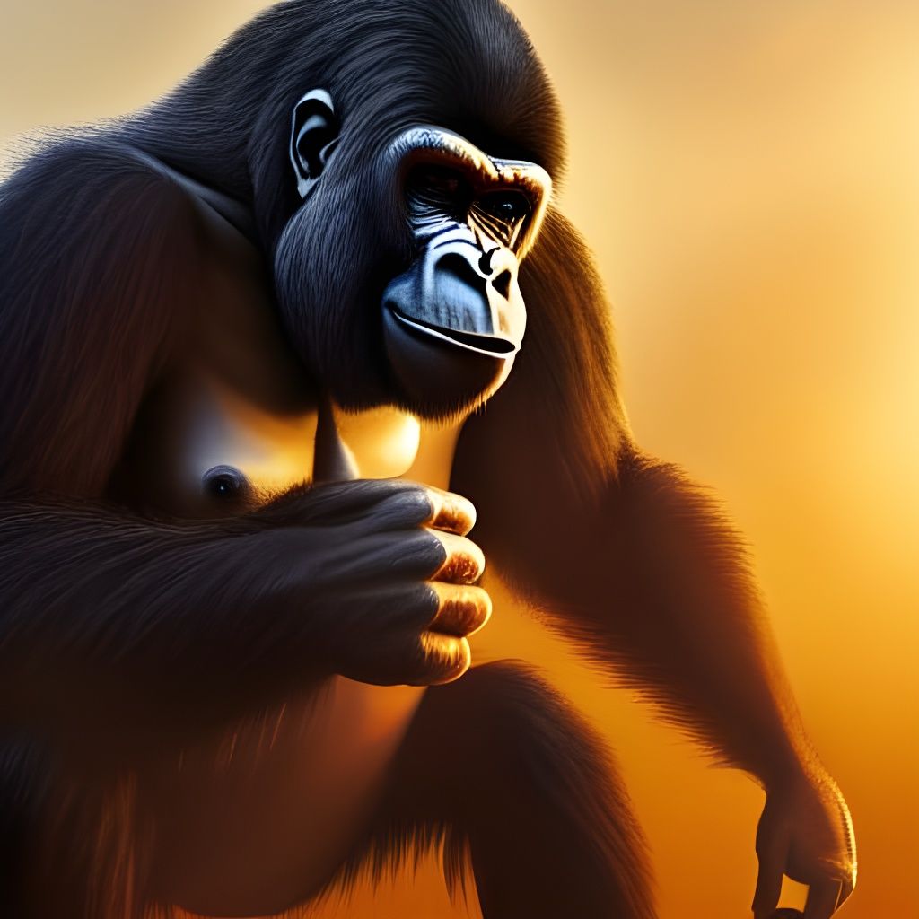 Terrifying Gorilla Screaming in Golden Hour Light