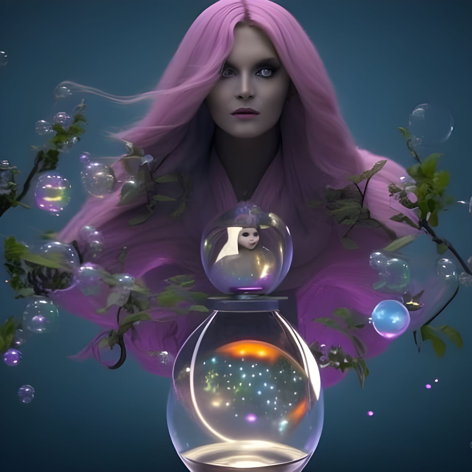 Rainbow Bubbles in Fantasy Terrarium