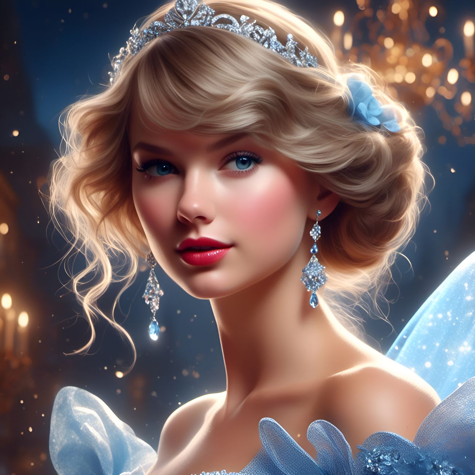 Taylor Swift as Cinderella: Digital Illustration