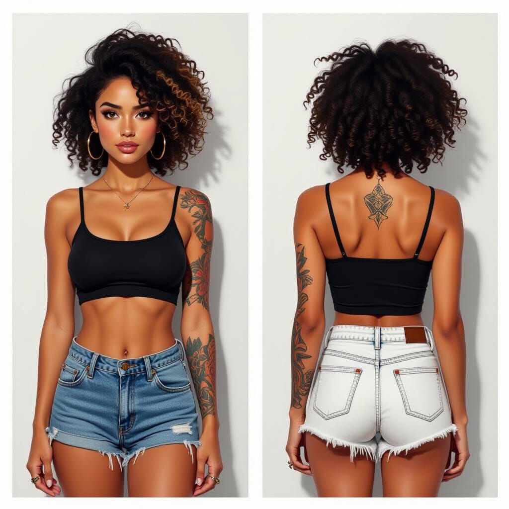 Attractive Latina Woman Posing in Graffiti Alley