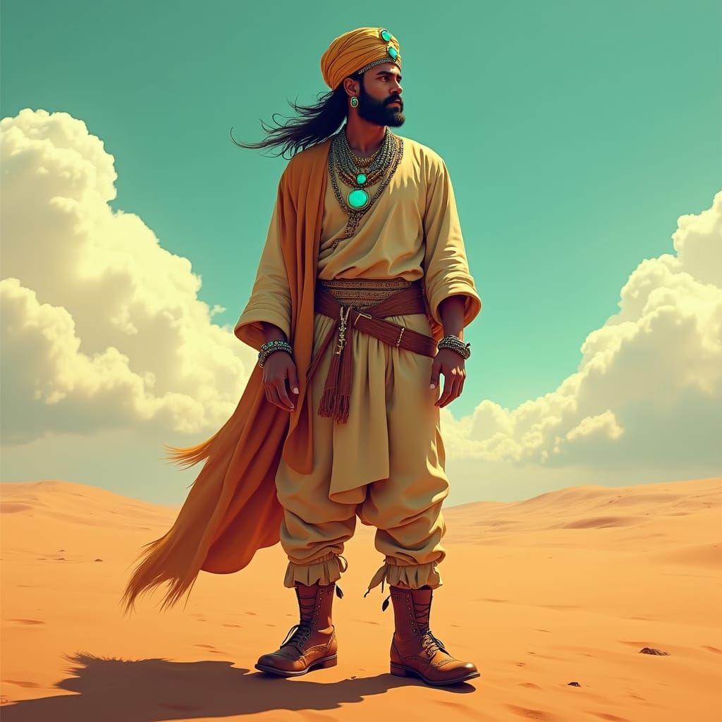 Indian Gentleman in RM Williams Boots, Fantasy Art