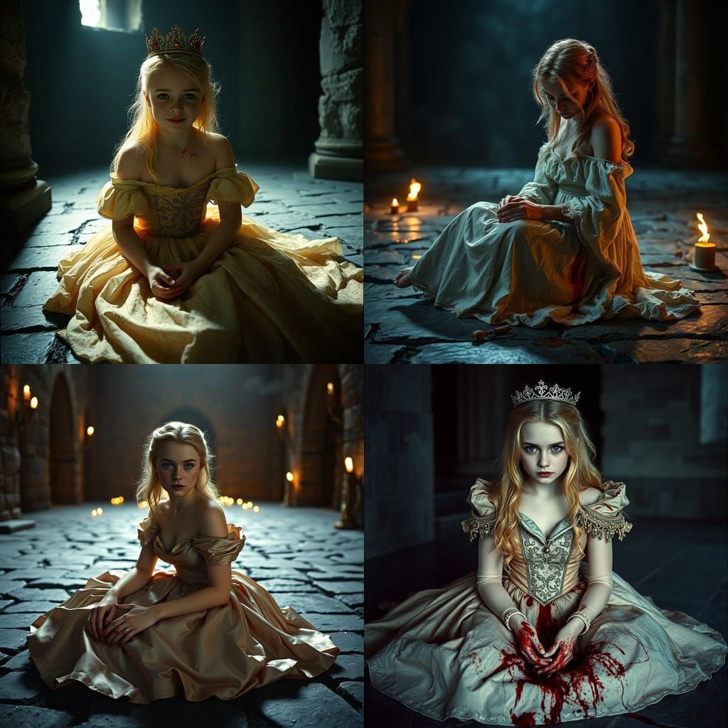 Grim Fairy Tale Princess in Cinematic Film Still