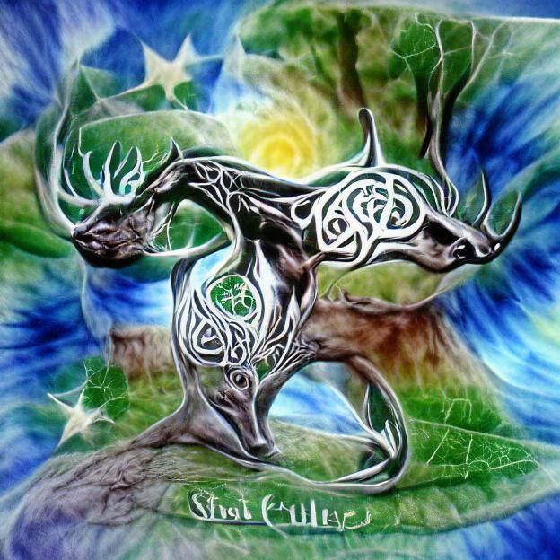 Celtic Stag: A Soulful Artistic Rendition