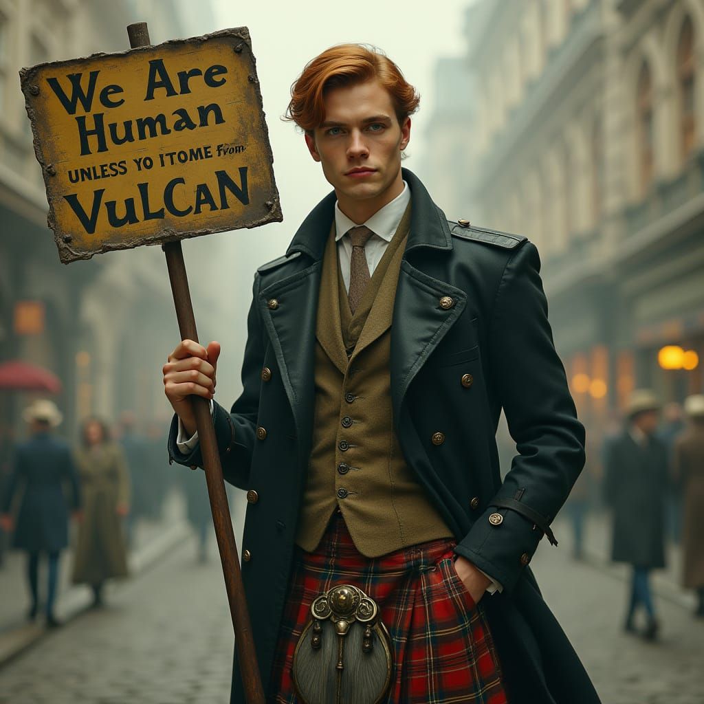 Edwardian Gentleman in London, Art Nouveau Style