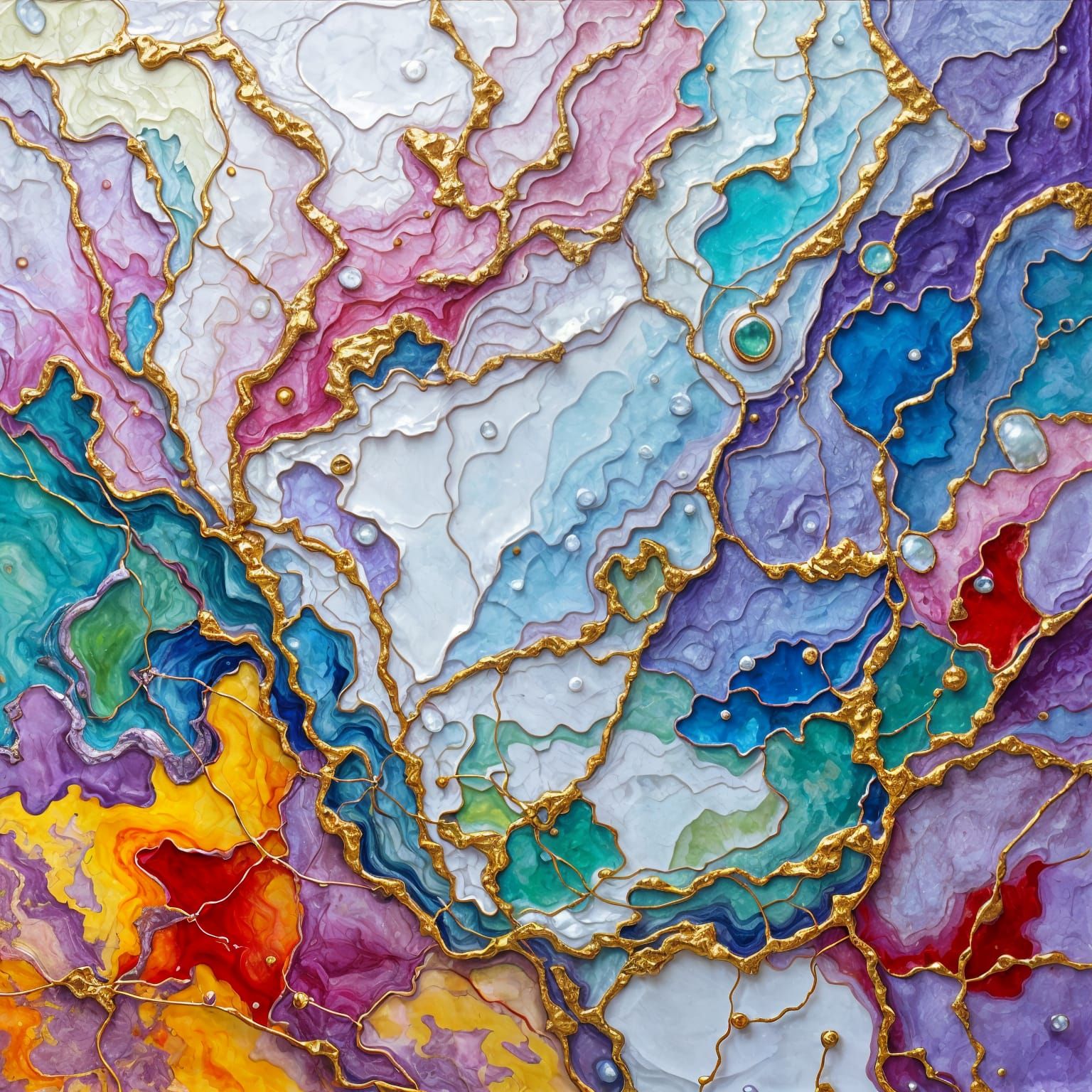 Ethereal Masterpiece in Vibrant Oil and Watercolors