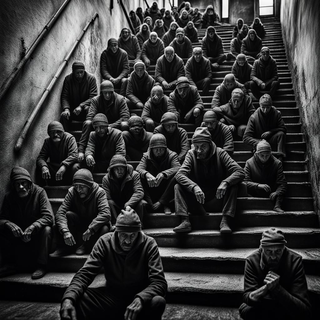 Escher-Inspired Infinite Staircases in Charcoal