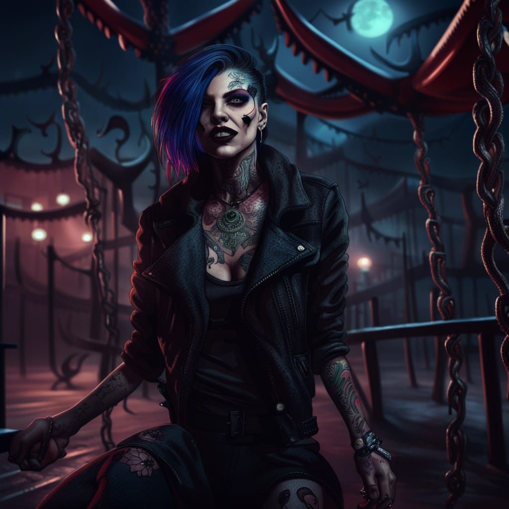 Malkavian Vampire in Playground: Dark Fantasy Illustration