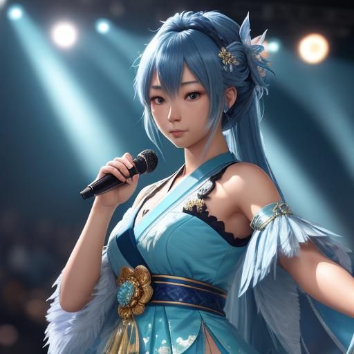 Breathtaking Japanese Idol in Vibrant 3D Anime Style