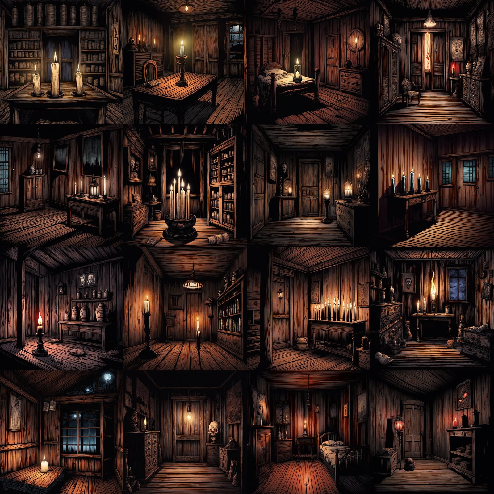 Eerie Candle Horror in Anime Style