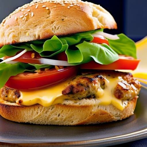 Turkey Burgers with Cheddar and Tomato