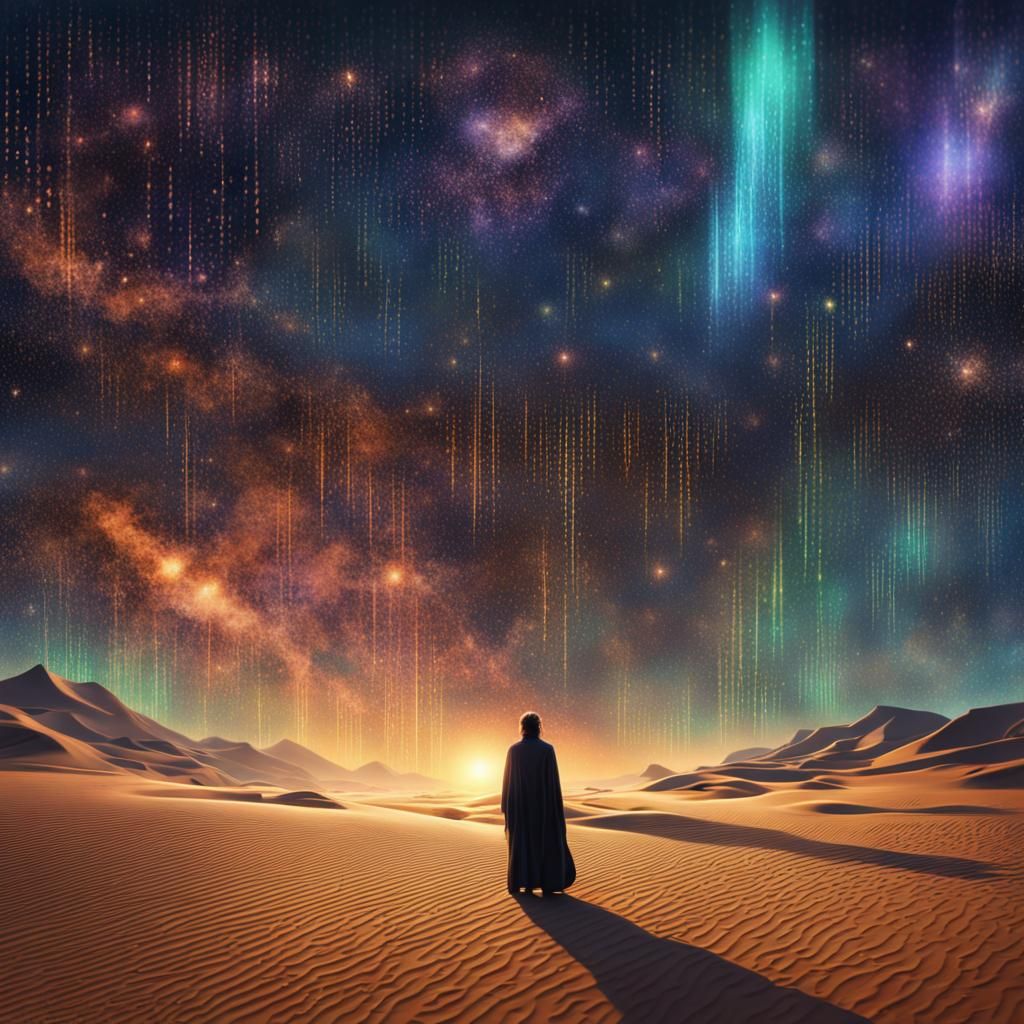 Matrix Code Firmament Over Desert Night