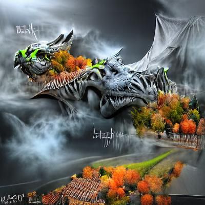 Epic 9K Halloween Dragon Matte Painting