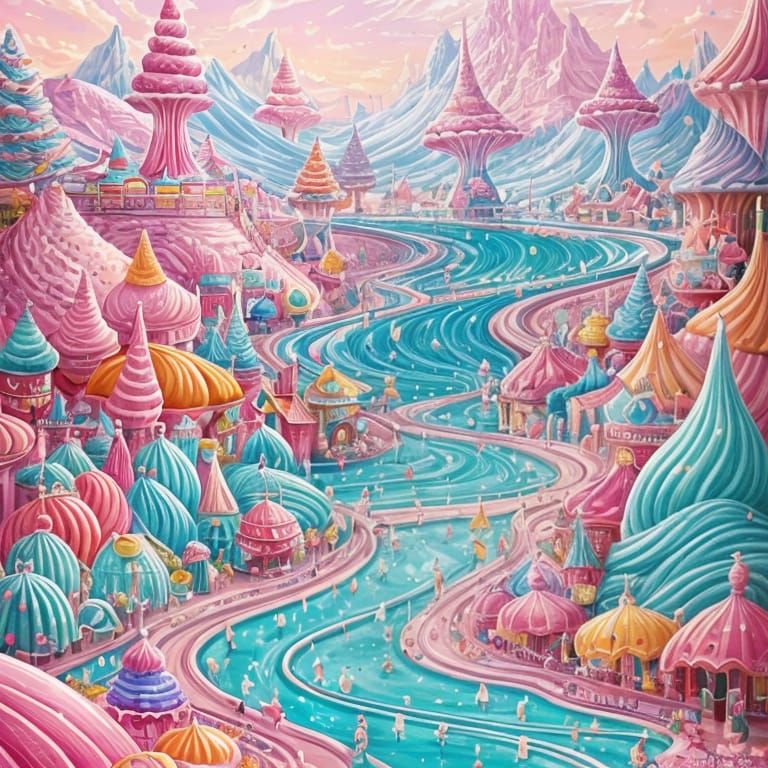 Ice Cream Wonderland: A Gouache Swirl Dream