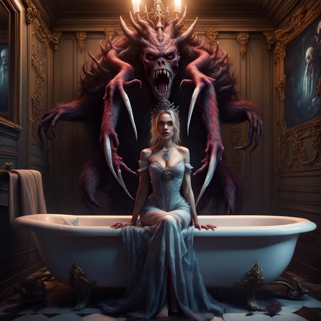 Princess Hypnotized by Monster: Fantasy Concept Art