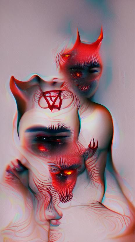 Eerie Demon Figure Cloaked in Shadow