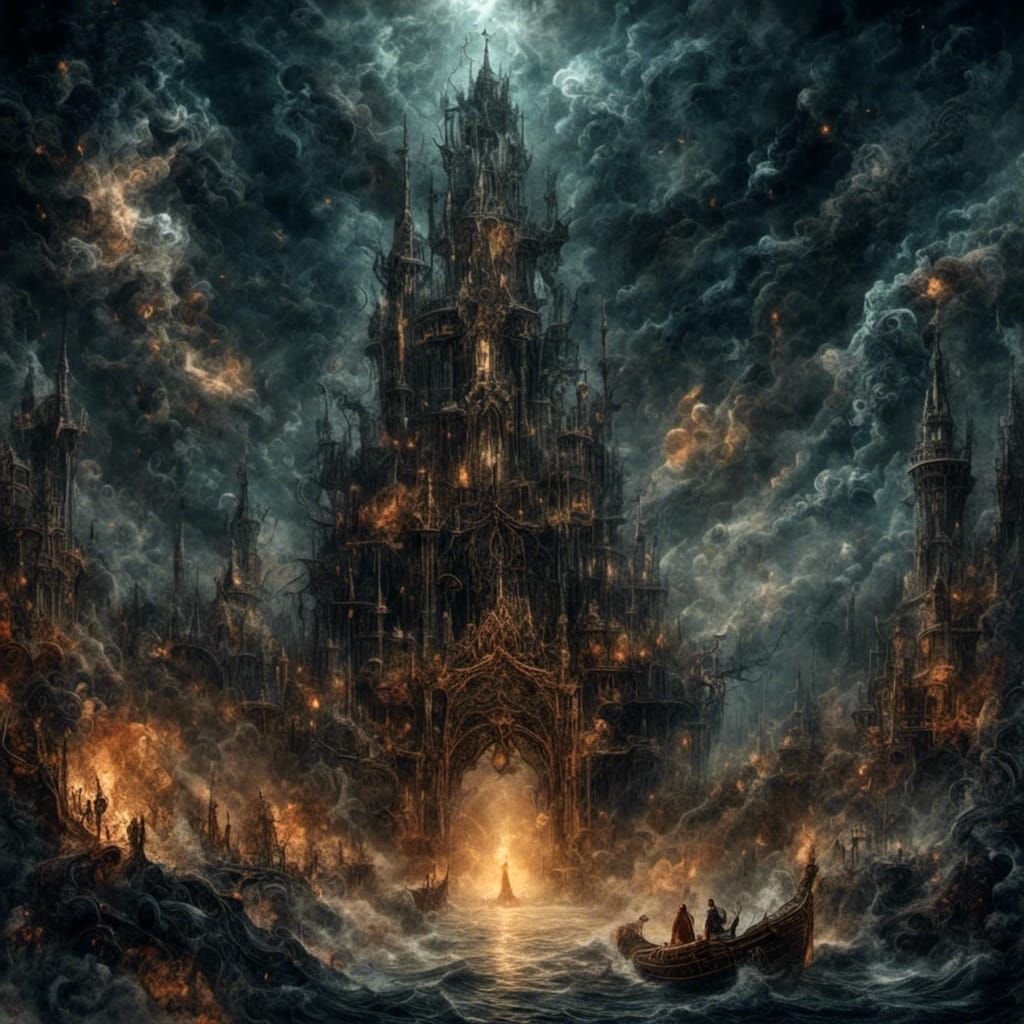 Scorched Timbers with Drifting Smoke