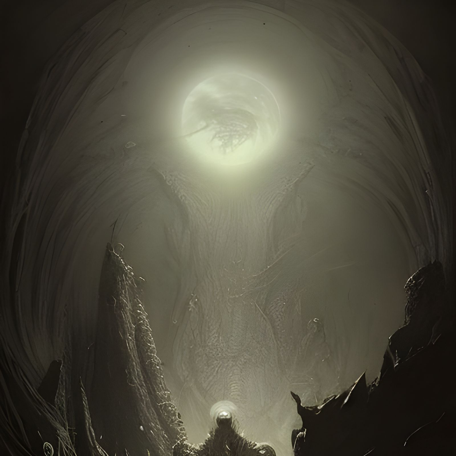 Eerie Moon Monster, Engraving Style