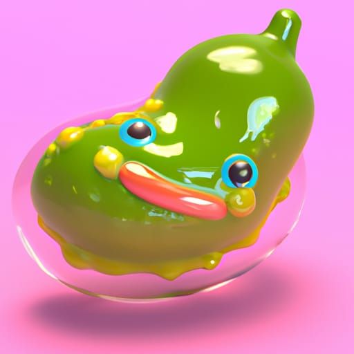 World's Cutest Pickle: Adorable 3D Digital Illustration