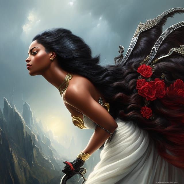 Neovictorian Equestrian Portrait in Digital Art Style