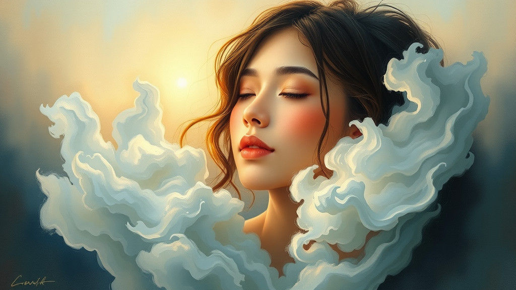 Serene Woman in Dreamy, Symbolist Style