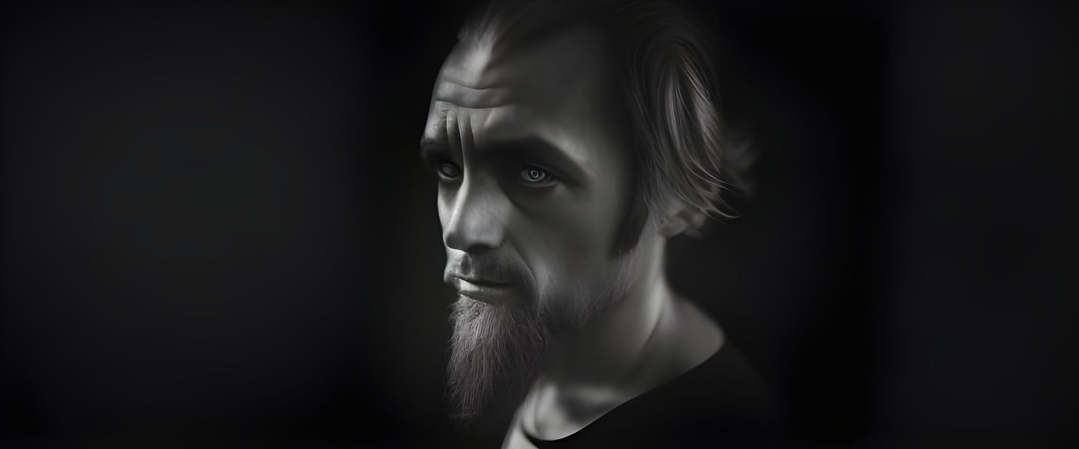 Intense Close-Up Portrait in Street Photography Style