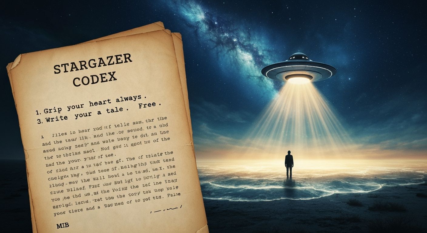 MIB Stargazer Codex: Secret Document in Desert Warehouse