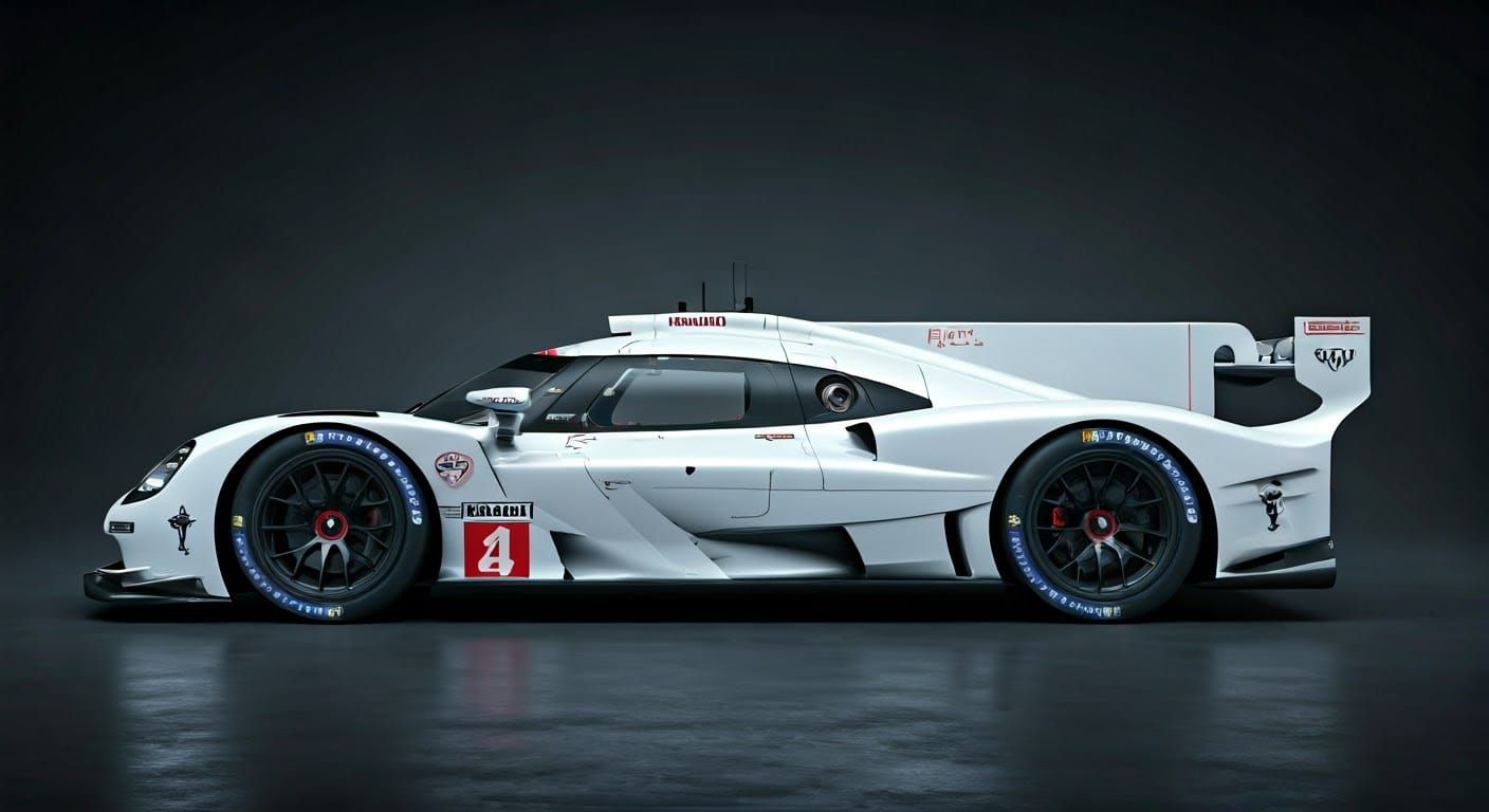Futuristic Porsche 919 GTP Race Car Studio Photo