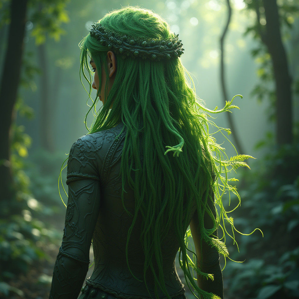Detailed Matte Painting of Maiden's Hair Fern