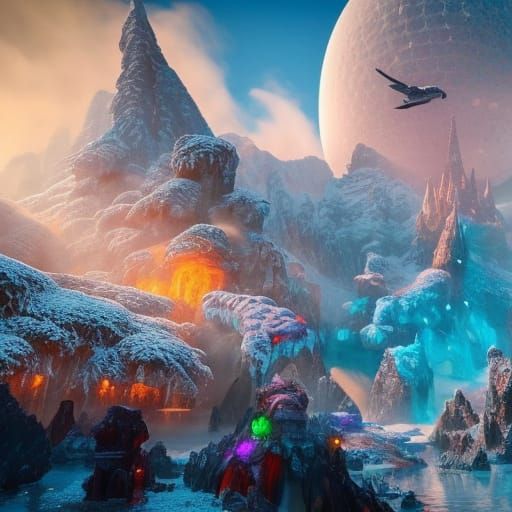 Burning Frozen Water Molecule: 3D Render